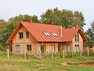 Fertighaus Irina (KfW-Effizienzhaus 40 EE) von Dammann-Haus Schlüsselfertig ab 491900€, Satteldach-Klassiker Außenansicht 1