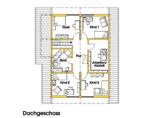 Fertighaus Julia 3 (KfW-Effizienzhaus 40 EE) von Dammann-Haus Schlüsselfertig ab 406500€, Satteldach-Klassiker Grundriss 2