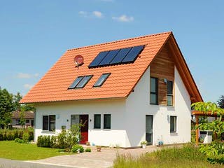 Fertighaus Kathrin (KfW-Effizienzhaus 40 EE) von Dammann-Haus Schlüsselfertig ab 331200€, Satteldach-Klassiker Außenansicht 2