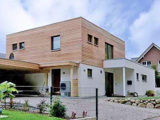 Fertighaus Luisa (KfW-Effizienzhaus 40 EE) von Dammann-Haus Schlüsselfertig ab 440000€, Cubushaus Außenansicht 2