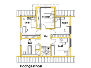 Fertighaus Patricia (KfW-Effizienzhaus 40 EE) von Dammann-Haus Schlüsselfertig ab 329000€, Satteldach-Klassiker Grundriss 2