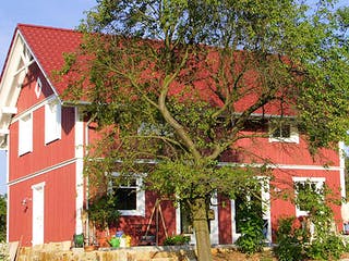 Fertighaus Svantje (KfW-Effizienzhaus 40 EE) von Dammann-Haus Schlüsselfertig ab 350500€, Satteldach-Klassiker Außenansicht 3