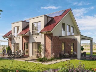 Fertighaus Daylight-E-144 E2 von Danhaus Deutschland Schlüsselfertig ab 411452€, Satteldach-Klassiker Außenansicht 1