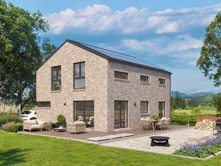 Fertighaus Destiny-E-136 E2 von Danhaus Deutschland, Satteldach-Klassiker Außenansicht 2