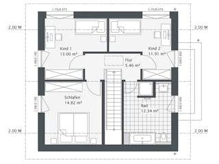 Fertighaus Dreamline-E-125 E4 von Danhaus Deutschland, Satteldach-Klassiker Grundriss 2