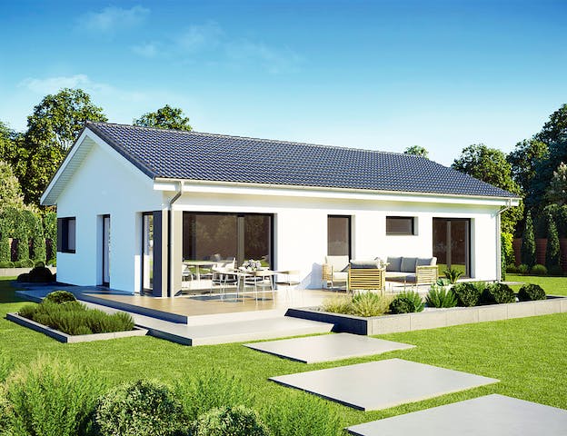 Günstiger schlüsselfertiger Fertighaus-Bungalow von Danwood