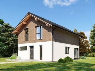 Fertighaus Point 116 von Danwood - Österreich Schlüsselfertig ab 262500€, Satteldach-Klassiker Außenansicht 2
