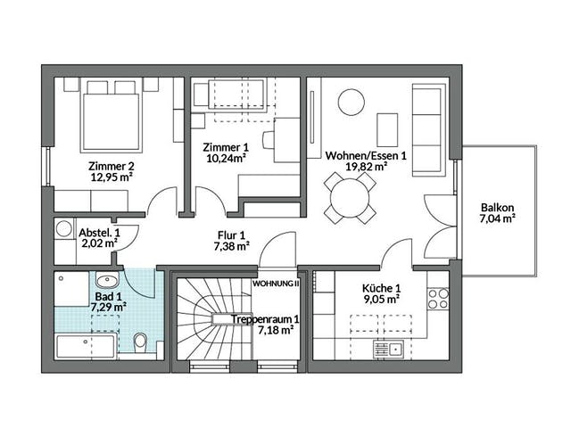 Fertighaus Plus 159 von Danwood Schlüsselfertig ab 383200€, Satteldach-Klassiker Grundriss 2