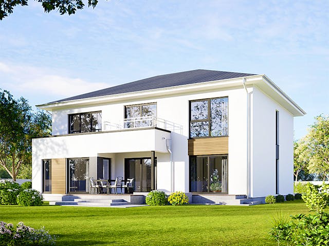 Fertighaus Plus 227 von Danwood Schlüsselfertig ab 529500€, Stadtvilla Außenansicht 1