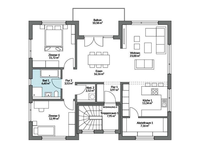 Fertighaus Plus 235 von Danwood Schlüsselfertig ab 497800€, Satteldach-Klassiker Grundriss 2