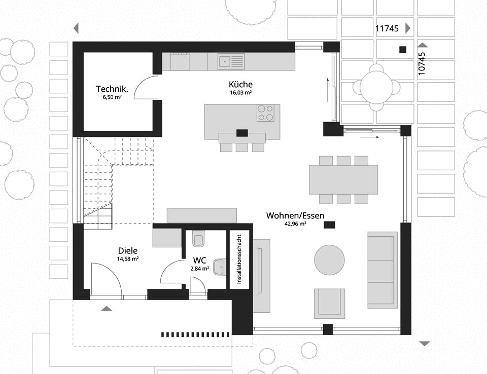 Fertighaus NEXT 176F von Danwood - NEXT by Danwood Schlüsselfertig ab 539300€, Cubushaus Grundriss 1