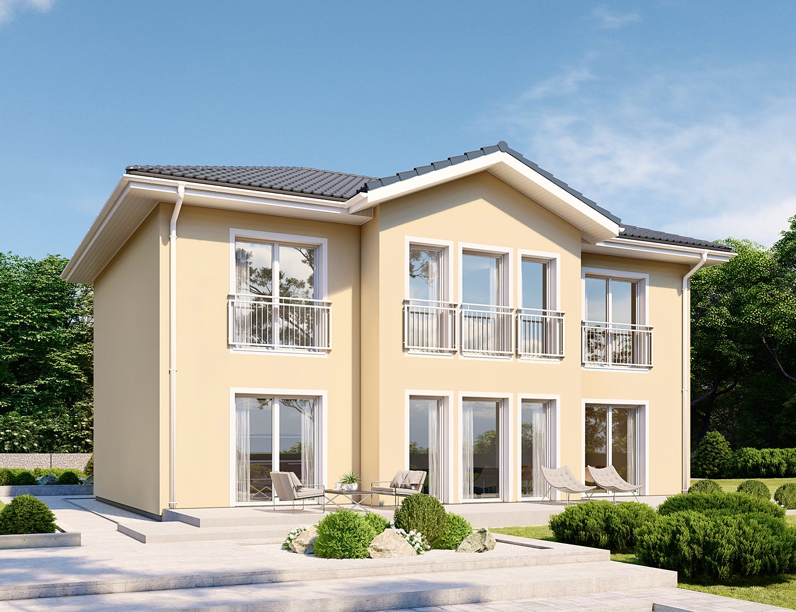 Fertighaus Classic 196 von Danwood Schlüsselfertig ab 386500€, Stadtvilla Außenansicht 1