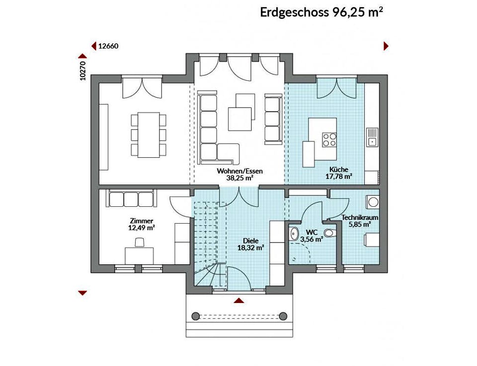 Fertighaus Classic 196 von Danwood Schlüsselfertig ab 386500€, Stadtvilla Grundriss 1