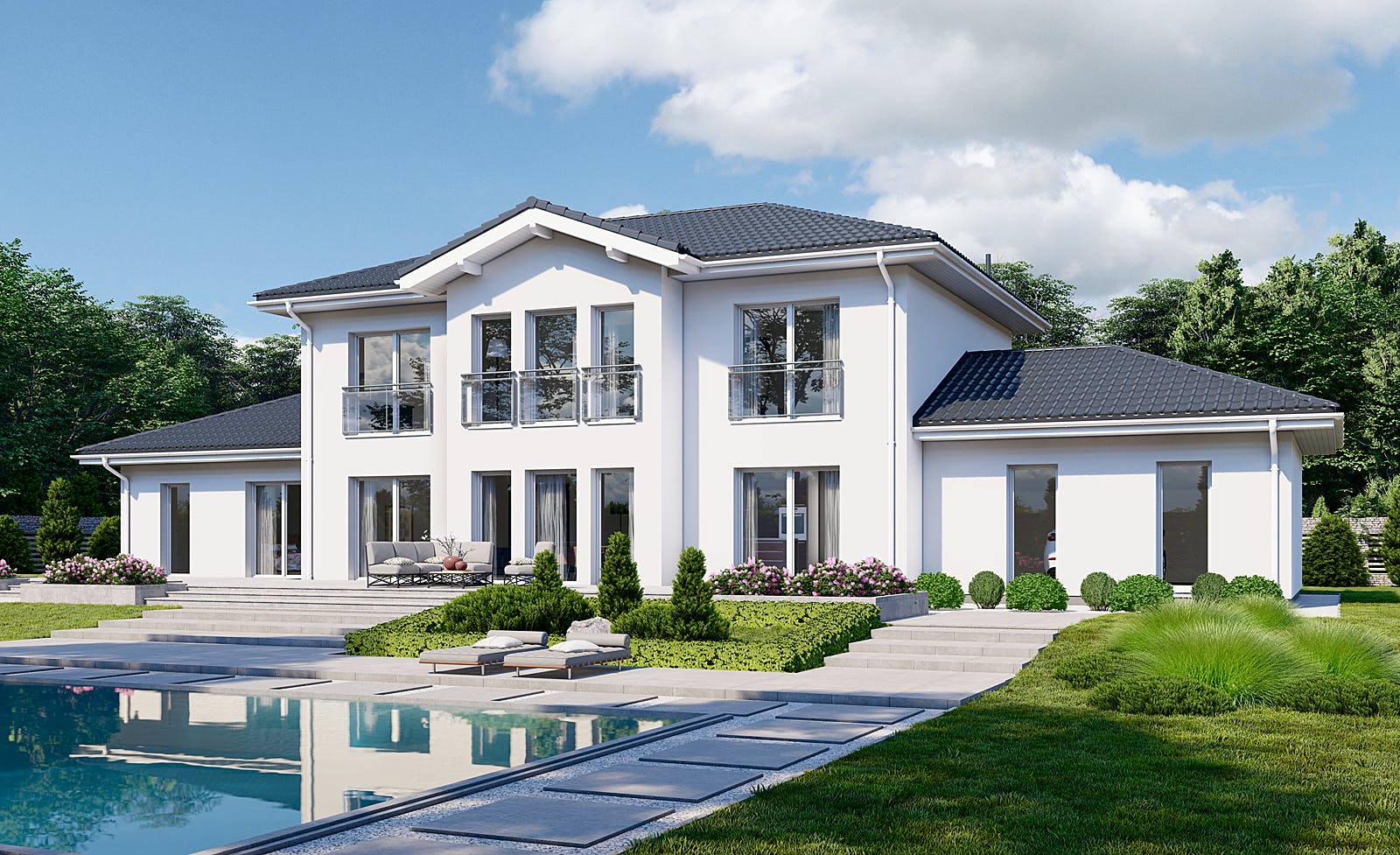 Fertighaus Classic 266 von Danwood Schlüsselfertig ab 504700€, Stadtvilla Außenansicht 2