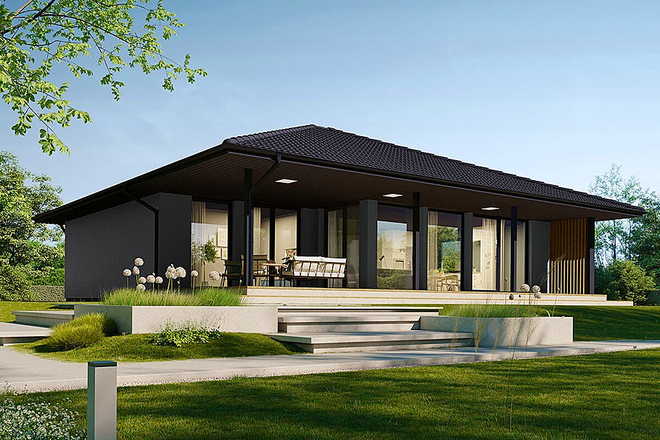 Fertighaus Next 110 WT von Danwood - NEXT by Danwood Schlüsselfertig ab 400700€, Bungalow Außenansicht 1