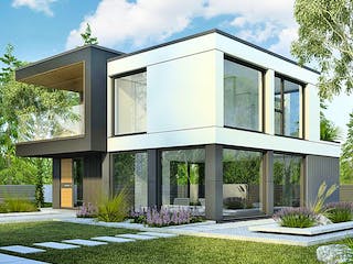 Fertighaus Next 145 - MH Fellbach von Danwood - NEXT by Danwood, Cubushaus Außenansicht 2