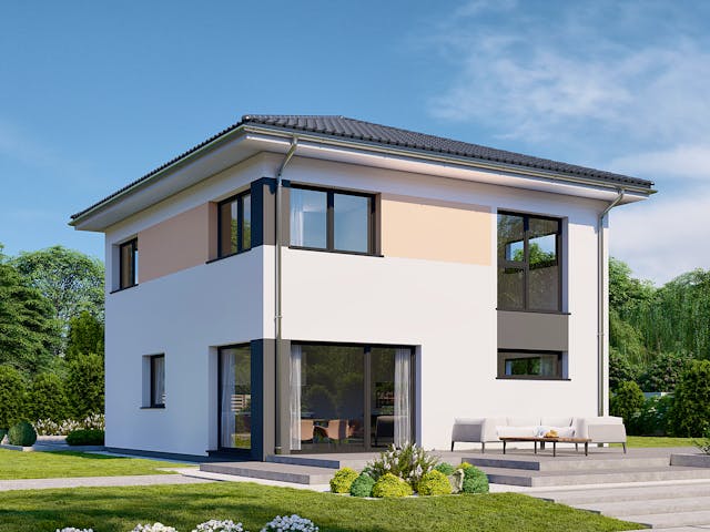 Fertighaus Park 131W von Danwood Schlüsselfertig ab 290300€, Stadtvilla Außenansicht 1