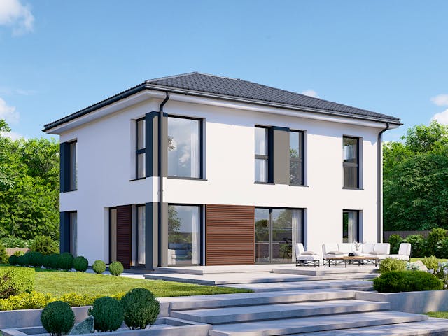 Fertighaus Park 151.1W von Danwood Schlüsselfertig ab 311100€, Stadtvilla Außenansicht 1