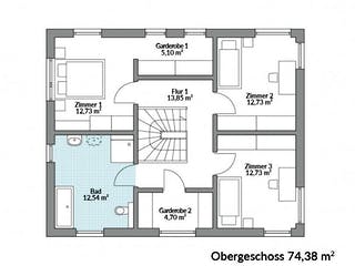 Fertighaus Park 151.1W von Danwood Schlüsselfertig ab 311100€, Stadtvilla Grundriss 2