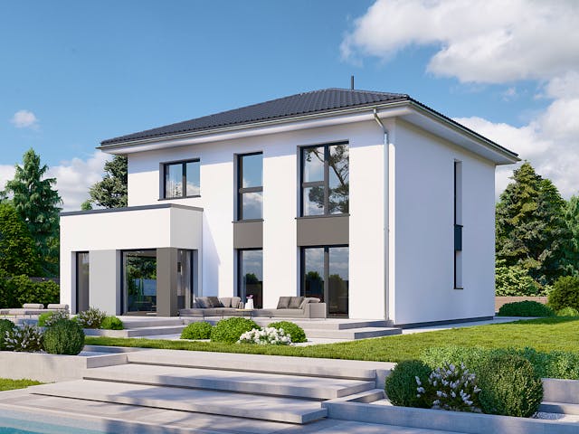 Fertighaus Park 156W von Danwood Schlüsselfertig ab 340900€, Stadtvilla Außenansicht 1
