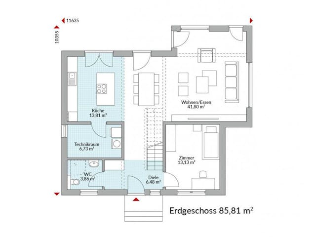 Fertighaus Park 156W von Danwood Schlüsselfertig ab 340900€, Stadtvilla Grundriss 1