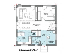 Fertighaus Park 168W von Danwood Schlüsselfertig ab 337100€, Stadtvilla Grundriss 1