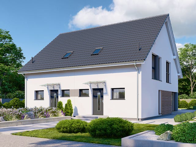 Fertighaus Partner 108 von Danwood Schlüsselfertig ab 248400€, Satteldach-Klassiker Außenansicht 1