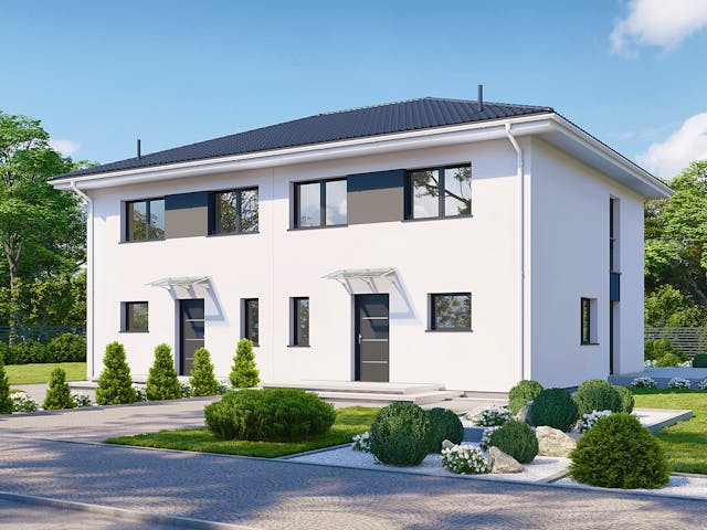 Fertighaus Partner 116W von Danwood Schlüsselfertig ab 269400€, Stadtvilla Außenansicht 1
