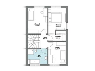 Fertighaus Partner 116W von Danwood Schlüsselfertig ab 255200€, Stadtvilla Grundriss 2