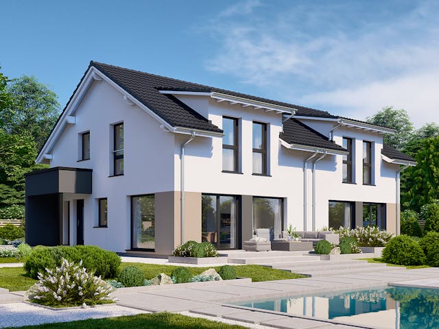 Fertighaus Partner 117.1 von Danwood Schlüsselfertig ab 290100€, Satteldach-Klassiker Außenansicht 1