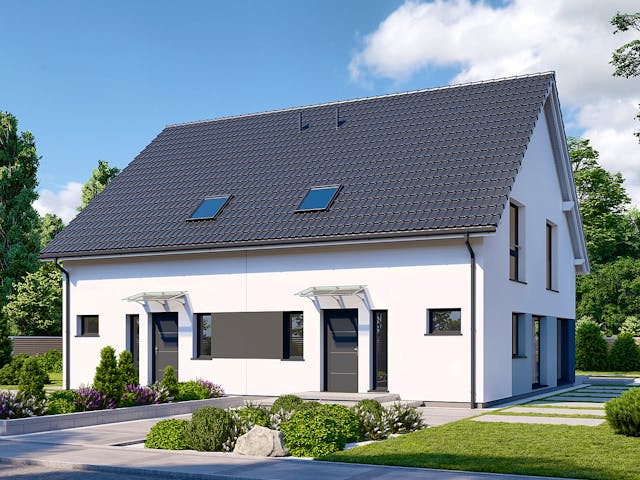 Fertighaus Partner 121 von Danwood Schlüsselfertig ab 278100€, Satteldach-Klassiker Außenansicht 1