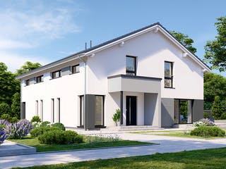 Fertighaus Partner 132.1 von Danwood Schlüsselfertig ab 288200€, Satteldach-Klassiker Außenansicht 1