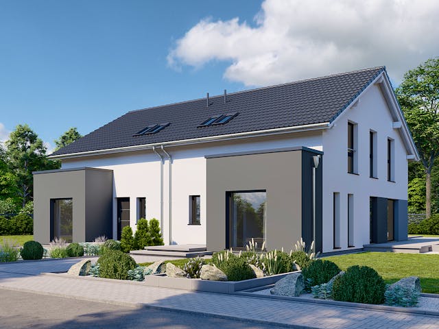 Fertighaus Partner 136 von Danwood Schlüsselfertig ab 287000€, Satteldach-Klassiker Außenansicht 1