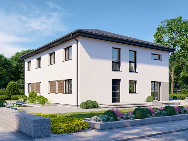 Fertighaus Partner 142W von Danwood Schlüsselfertig ab 299400€, Stadtvilla Außenansicht 1