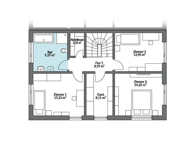 Fertighaus Partner 142W von Danwood Schlüsselfertig ab 260700€, Stadtvilla Grundriss 2