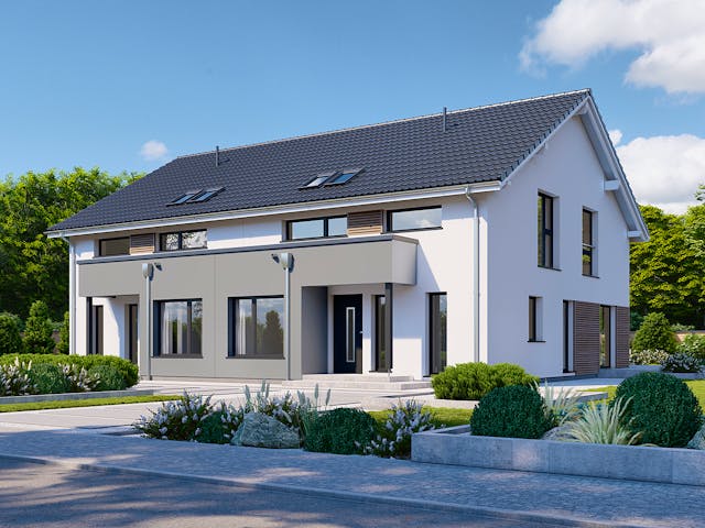 Fertighaus Partner 151 von Danwood Schlüsselfertig ab 324400€, Satteldach-Klassiker Außenansicht 1
