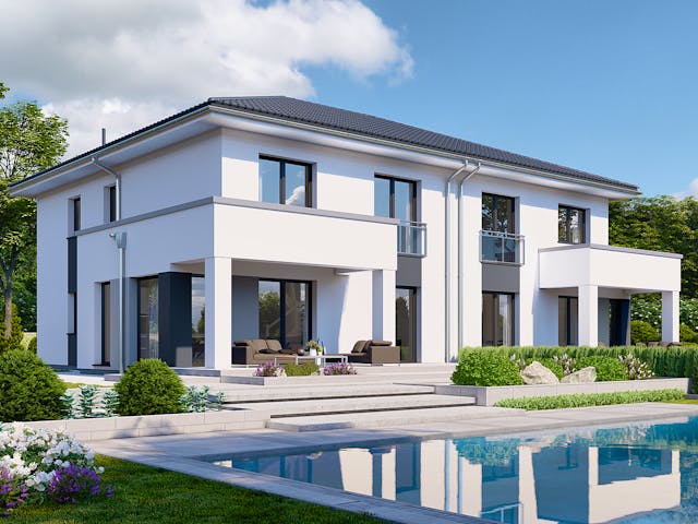 Fertighaus Partner 155W von Danwood Schlüsselfertig ab 333900€, Stadtvilla Außenansicht 1