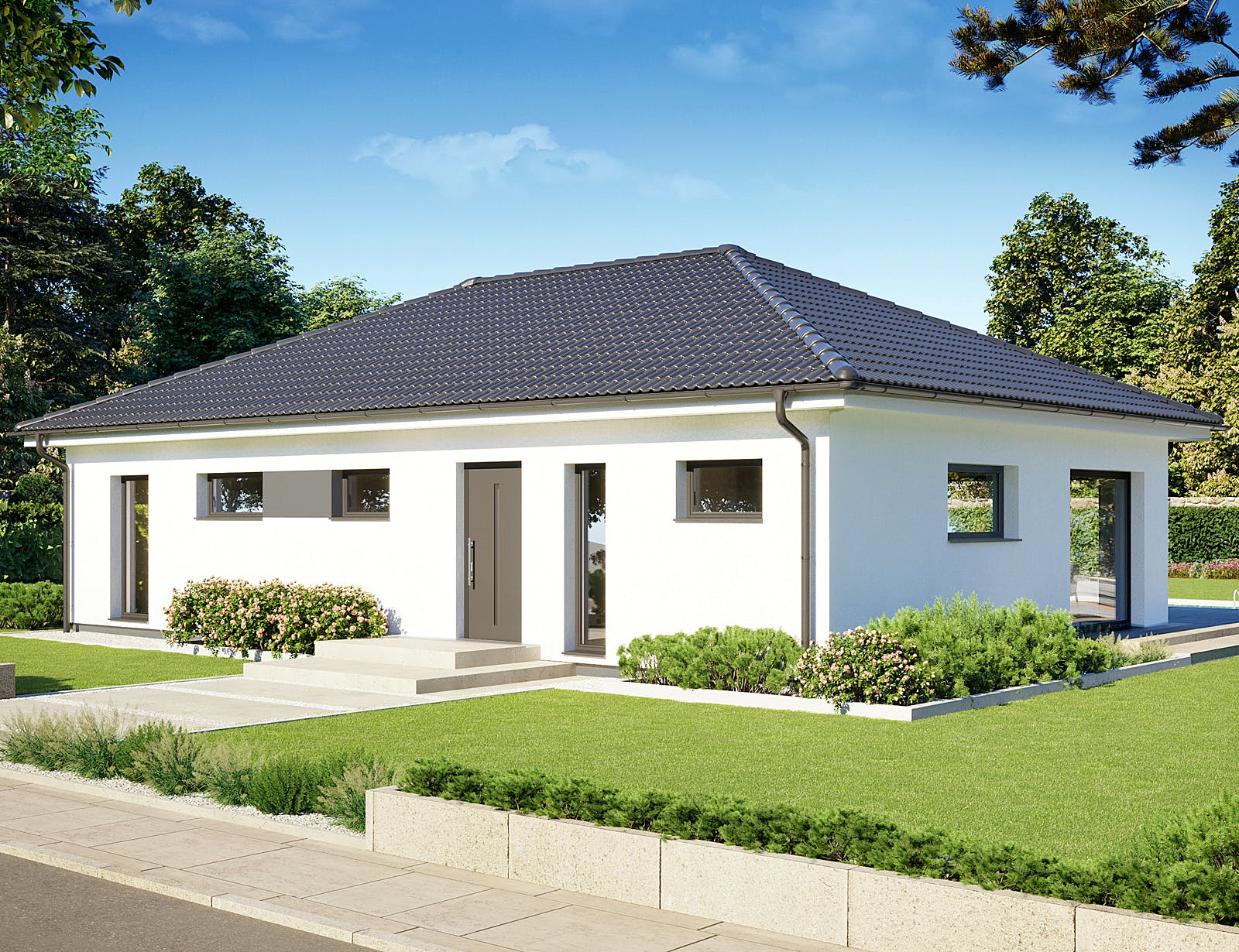 Fertighaus Perfect 101 von Danwood Schlüsselfertig ab 223400€, Bungalow Außenansicht 2