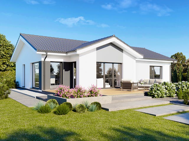 Fertighaus Perfect 116 von Danwood Schlüsselfertig ab 265300€, Bungalow Außenansicht 1