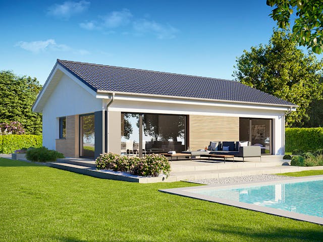 Fertighaus Perfect 86 von Danwood Schlüsselfertig ab 210200€, Bungalow Außenansicht 1