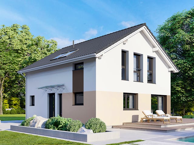 Fertighaus Point 121 von Danwood Schlüsselfertig ab 279800€, Satteldach-Klassiker Außenansicht 1