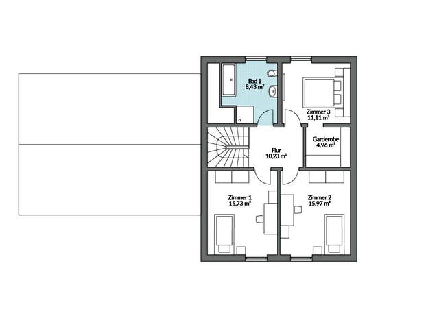 Fertighaus Privat 174 von Danwood Schlüsselfertig ab 387500€, Satteldach-Klassiker Grundriss 2