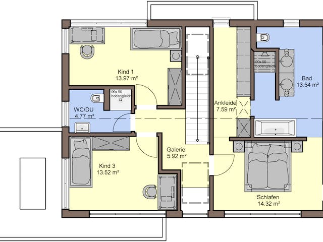 Fertighaus Deniro 155 von Büdenbender Hausbau, Satteldach-Klassiker Grundriss 2