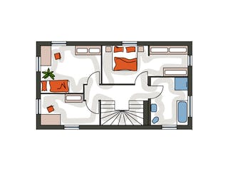 Massivhaus ICON S Einfamilienhaus mit Satteldach von Dennert Massivhaus Ausbauhaus ab 244150€, Grundriss 2