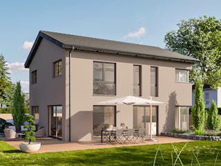 Massivhaus ICON S 3+ CITY von Dennert Massivhaus Schlüsselfertig ab 273850€, Satteldach-Klassiker Außenansicht 1