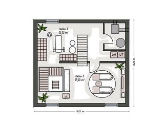 Massivhaus ICON 3 City mit Flachdach von Dennert Massivhaus Ausbauhaus ab 267877€, Cubushaus Grundriss 3