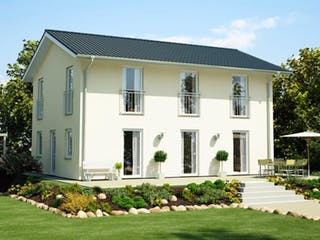 Massivhaus ICON 3+ City mit Satteldach von Dennert Massivhaus Ausbauhaus ab 280608€, Satteldach-Klassiker Außenansicht 1