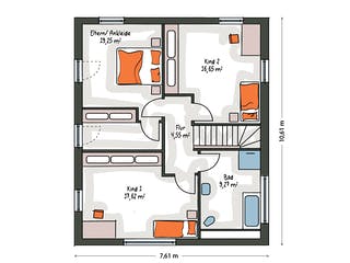 Massivhaus ICON 3+ City mit Walmdach von Dennert Massivhaus Ausbauhaus ab 279570€, Stadtvilla Grundriss 2