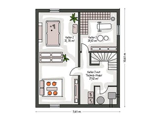 Massivhaus ICON 3+ City mit Walmdach von Dennert Massivhaus Ausbauhaus ab 279570€, Stadtvilla Grundriss 3