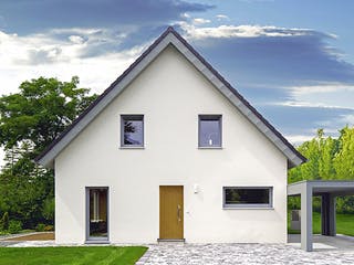 Massivhaus ICON 3 mit Satteldach von Dennert Massivhaus Ausbauhaus ab 230170€, Satteldach-Klassiker Außenansicht 2